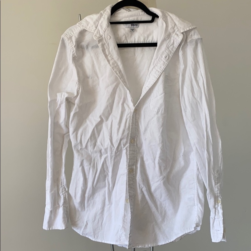 Sonoma linen white button down